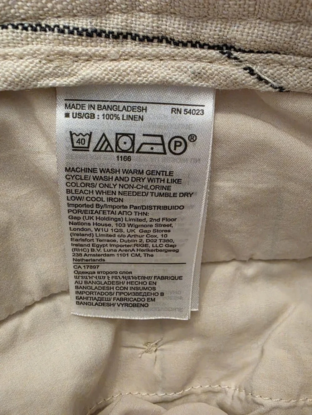 Banana Republic Beige Pinstripe Linen-Blend Wide Leg Pants (14)